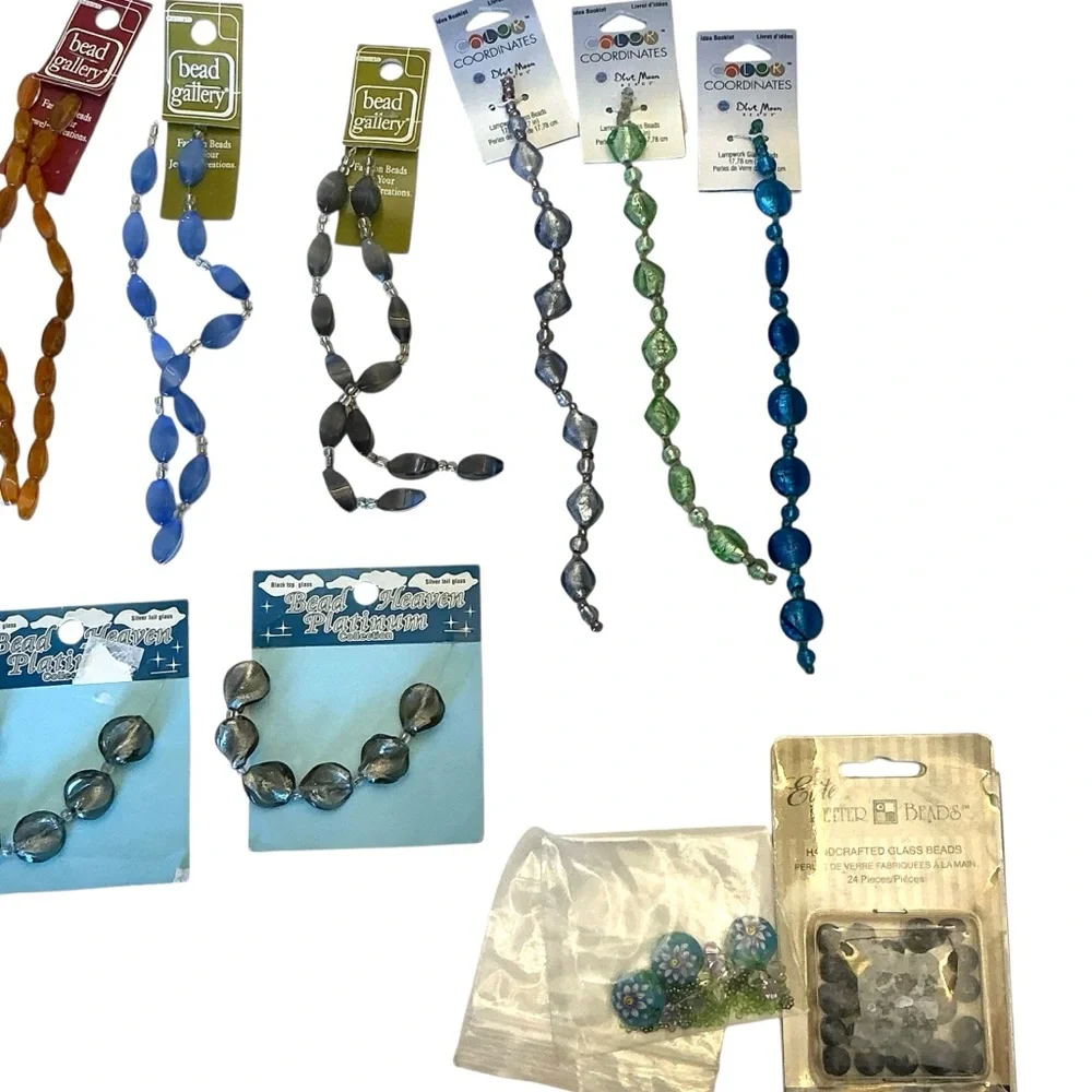 Jewelry Making Supplies Assorted Beads and Pendants Lot - 41 items